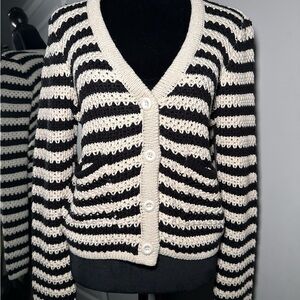 Striped Black and White Women's Sweater